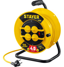 STAYER М-325, ПВС, 3 х 2.5 мм2, 20 м, 4000 Вт, IP44, силовой удлинитель на катушке (55064-20)