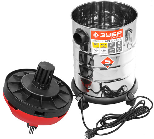 ЗУБР М3, 30 л, 1400 Вт, строительный пылесос (ПУ-30-1400 М3) купить  в Сочи