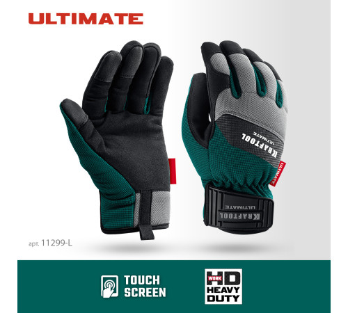 KRAFTOOL ULTIMATE р.L (9), профессиональные комбинированные перчатки, работа с сенсорными экранами (11299-L) купить  в Сочи