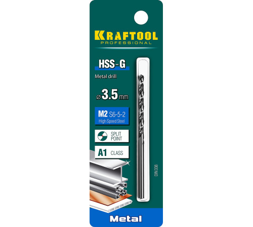 KRAFTOOL HSS-G, 3.5 х 70 мм, сталь P6M5, сверло по металлу (29651-3.5) купить в Сочи KRAFTOOL HSS-G, 3.5 х 70 мм, сталь P6M5, сверло по металлу (29651-3.5) купить в Сочи