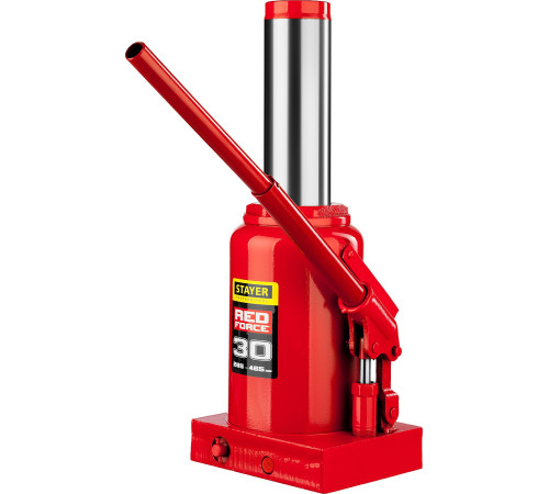 STAYER RED FORCE, 30 т, 285 - 465 мм, бутылочный гидравлический домкрат, Professional (43160-30) купить в Сочи STAYER RED FORCE, 30 т, 285 - 465 мм, бутылочный гидравлический домкрат, Professional (43160-30) купить в Сочи