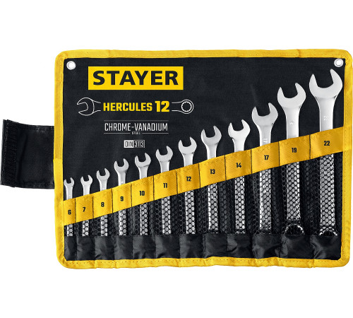 STAYER HERCULES, 12 шт, 6 - 22 мм, набор комбинированных гаечных ключей, Professional (27081-H12) купить в Сочи STAYER HERCULES, 12 шт, 6 - 22 мм, набор комбинированных гаечных ключей, Professional (27081-H12) купить в Сочи