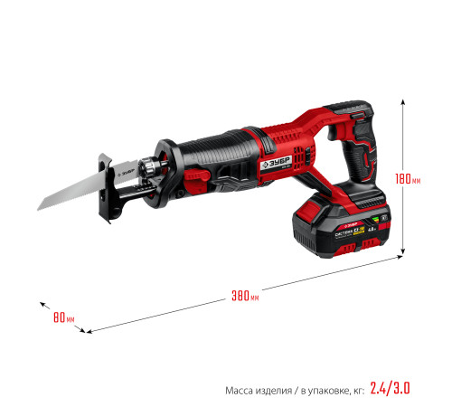 ЗУБР С1-18, 18 В, 180 мм, 1 АКБ (4 А·ч), сабельная пила (СПЛ-185-41) купить  в Сочи