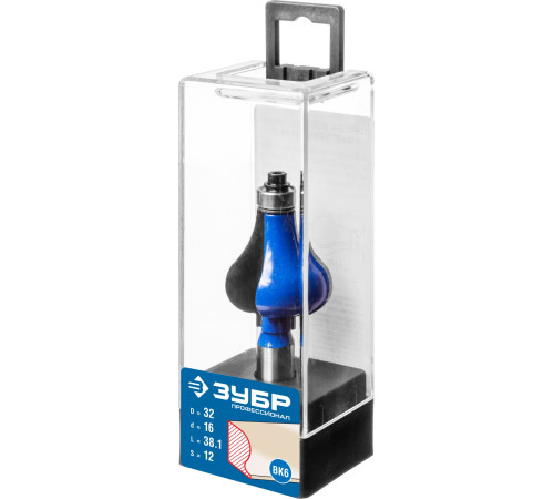 ЗУБР 32 x 38 мм, хвостовик 12 мм, фреза кромочная фигурная №7, Профессионал (28718-32) купить  в Сочи