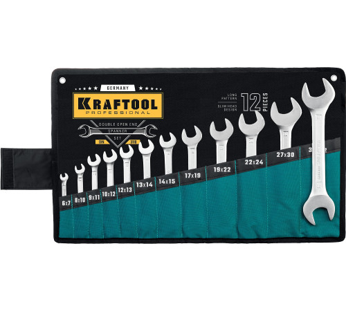 KRAFTOOL 12 шт, 6 - 32 мм, набор рожковых гаечных ключей (27033-H12) купить  в Сочи