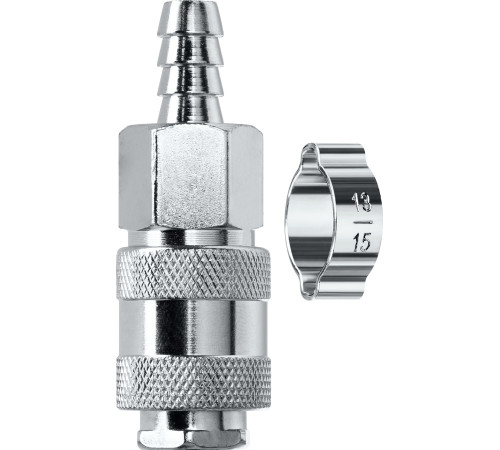 KRAFTOOL штуцер ″елочка″, 10 мм - рапид муфта, с хомутом, переходник (06596-10) купить  в Сочи