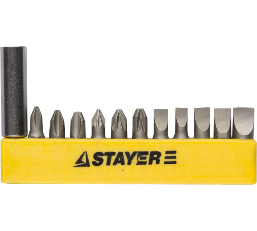 STAYER 12 шт, набор бит с адаптером (2609-H12) купить  в Сочи STAYER 12 шт, набор бит с адаптером (2609-H12) купить  в Сочи