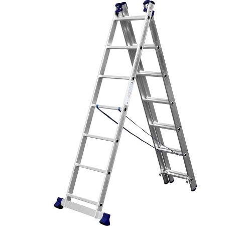 СИБИН 7 ступеней, со стабилизатором, алюминиевая, трехсекционная лестница (38833-07) купить  в Сочи