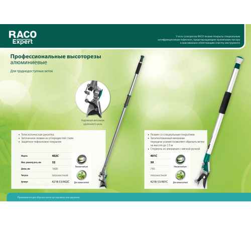 RACO 402C, 1610 мм, с алюминиевым корпусом, плоскостной высоторез (4218-53\402C) купить  в Сочи