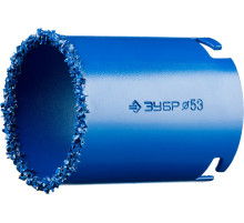 ЗУБР 53 мм, L 55 мм, карбид вольфрама, коронка кольцевая, Профессионал (33350-53)