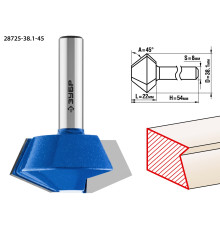 ЗУБР 38.1 x 22 мм, фреза кромочная конусная, Профессионал (28725-38.1-45)