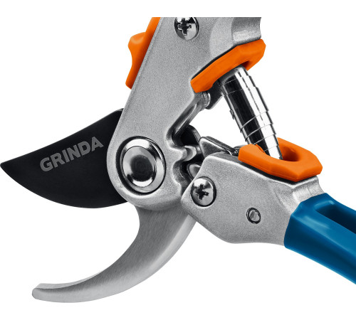 GRINDA P-51, 200 мм, закаленная сталь, шестерённая передача, двухкомпонентные рукоятки, покрытие ПВХ, плоскостной секатор, PROLine (423451) купить  в Сочи