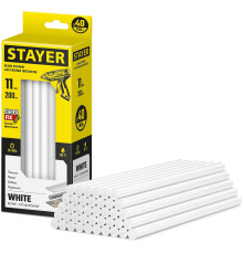 STAYER White, белые, 11 х 200 мм, 40 шт, клеевые стержни, Professional (2-06821-W-S40)