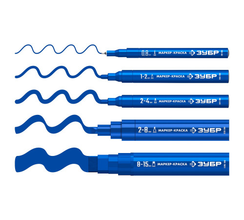 ЗУБР МК-1500 синий, 8-15 мм маркер-краска (06329-7) купить  в Сочи