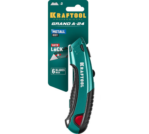 KRAFTOOL с автостопом, 2 лезвия, универсальный нож (09241) купить в Сочи KRAFTOOL с автостопом, 2 лезвия, универсальный нож (09241) купить в Сочи