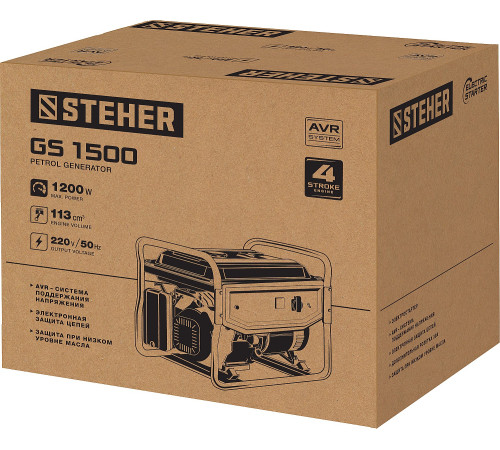 STEHER 1200 Вт, бензиновый генератор (GS-1500) купить  в Сочи