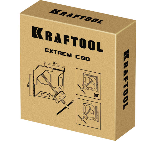 KRAFTOOL Extrem C90, глубина зажима 90 мм, экстрамощная стальная угловая струбцина для сварочных работ (32201) купить  в Сочи