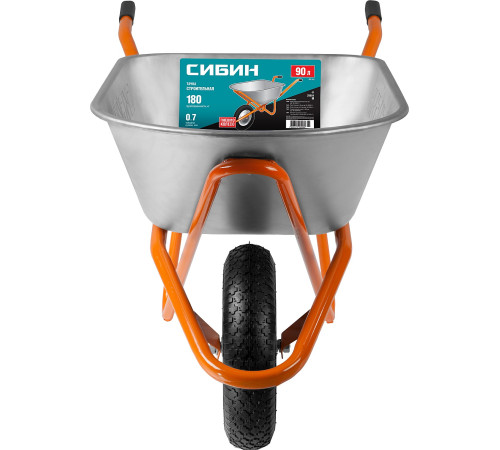 СИБИН СТ-12, 90 л, 180 кг, одноколесная, пневматические колеса, строительная тачка (39904) купить  в Сочи СИБИН СТ-12, 90 л, 180 кг, одноколесная, пневматические колеса, строительная тачка (39904) купить  в Сочи