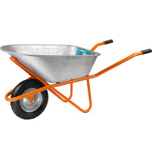 СИБИН СТ-12, 90 л, 180 кг, одноколесная, пневматические колеса, строительная тачка (39904)
