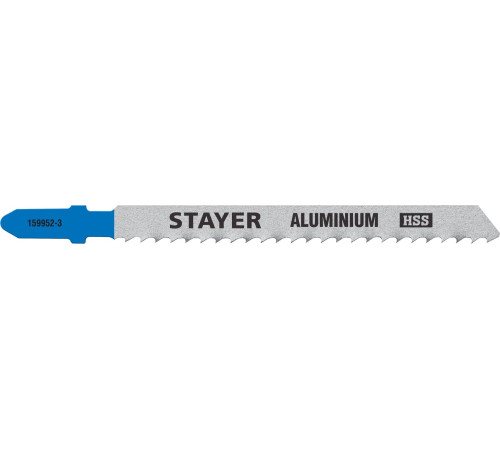 STAYER T127D, T-хвост., HSS сталь, по мягкому металлу толщиной 2-15 мм, шаг зуба 3 мм (8TPI), раб. длина 75 мм, 2 шт, полотна для лобзика (159952-3) купить в Сочи STAYER T127D, T-хвост., HSS сталь, по мягкому металлу толщиной 2-15 мм, шаг зуба 3 мм (8TPI), раб. длина 75 мм, 2 шт, полотна для лобзика (159952-3) купить в Сочи