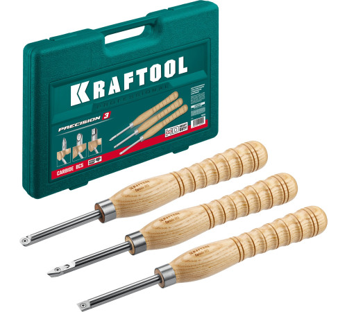 KRAFTOOL Precision-3, 3 предм., набор ручных резцов по дереву (18369) купить  в Сочи