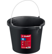 ЗУБР 12 л, высокопрочное с носиком, строительное пластиковое ведро (06093-12)