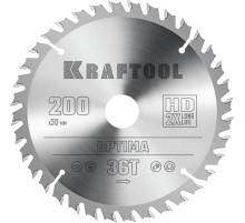 KRAFTOOL Optima, 200 х 30 мм, 36Т, пильный диск по дереву (36951-200-30)