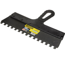 STAYER PROFlat, 300 мм, зуб 10 х 10 мм, пластиковая ручка, зубчатый, нержавеющий фасадный шпатель, Professional (1009-30-10)