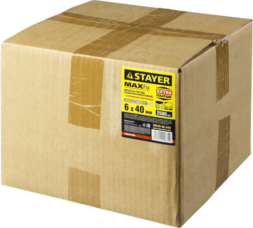 STAYER 6 х 40 мм, потайной бортик, 2500 шт, дюбель-гвоздь (30640-06-040) купить  в Сочи