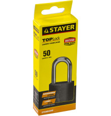 STAYER 50 мм, удлиненная дужка, навесной замок (37160-50-1)