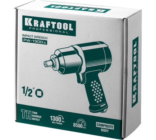 KRAFTOOL PW-1300c, 1/2″, 1300 Н·м, ударный пневматический гайковерт (64205) купить  в Сочи