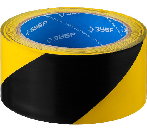 ЗУБР 50 мм, 25 м, желто-черная, разметочная клейкая лента, Профессионал (12249-50-25) купить  в Сочи