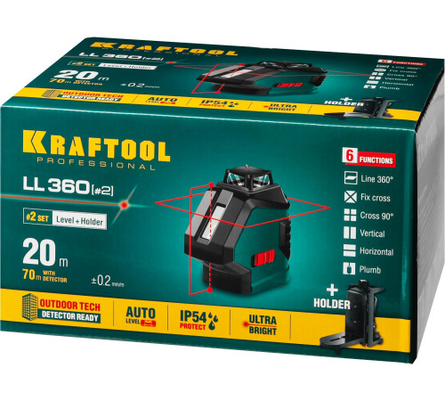 KRAFTOOL LL360 #2, лазерный нивелир (34645-2) купить  в Сочи