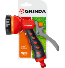 GRINDA T-7, 7 режимов, курок сзади, пластиковый с TPR, поливочный пистолет (8-427185)