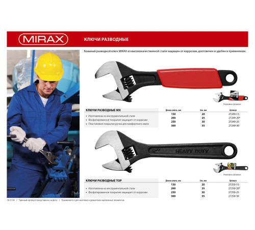 MIRAX МХ, 250/30 мм, разводной ключ (27249-25) купить в Сочи MIRAX МХ, 250/30 мм, разводной ключ (27249-25) купить в Сочи