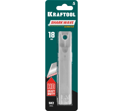 KRAFTOOL 18 мм, 5 шт, серрейторные сегментированные лезвия для сложных материалов (09604-18-S5) купить  в Сочи