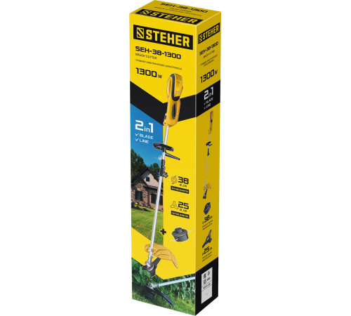 STEHER 1300 Вт, ш/с 38 см, сетевая коса (SEH-38-1300) купить  в Сочи STEHER 1300 Вт, ш/с 38 см, сетевая коса (SEH-38-1300) купить  в Сочи