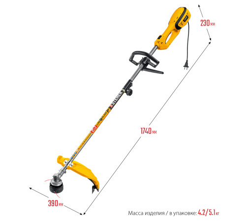 STEHER 1300 Вт, ш/с 38 см, сетевая коса (SEH-38-1300) купить  в Сочи STEHER 1300 Вт, ш/с 38 см, сетевая коса (SEH-38-1300) купить  в Сочи
