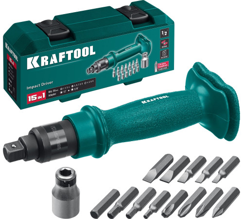 KRAFTOOL ID-15, 15 предм., ударно-поворотная отвертка (25550-Н10) купить  в Сочи