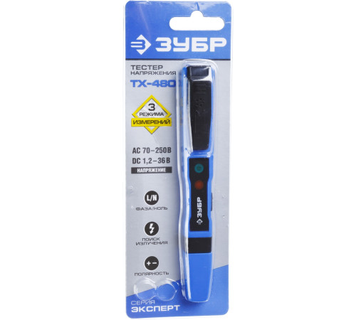 ЗУБР TX-480, 70 - 250 В, 70 - 1000 В, 145 мм, 3 режима работы, тестер напряжения (45230) купить  в Сочи