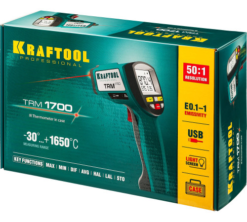 KRAFTOOL TRM-1700, -30° +1650°С, пирометр инфракрасный (45701-1650) купить  в Сочи
