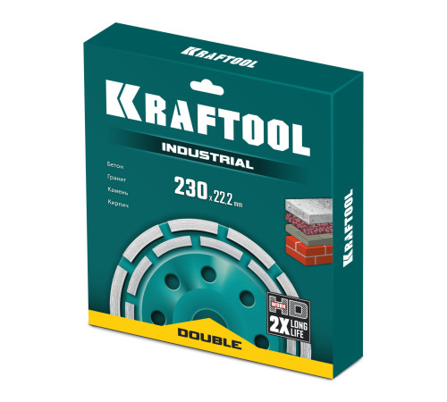 KRAFTOOL Double d 230 мм, двухрядная алмазная чашка, INDUSTRIAL (33369-230) купить в Сочи KRAFTOOL Double d 230 мм, двухрядная алмазная чашка, INDUSTRIAL (33369-230) купить в Сочи