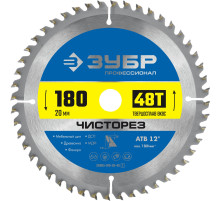 ЗУБР Чисторез, 180 x 20 мм, 48Т, пильный диск по дереву, Профессионал (36905-180-20-48)