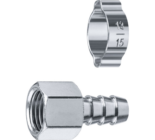 ЗУБР штуцер ″елочка″, 10 мм - 1/4″F, переходник с обжимным хомутом, Профессионал (64923-1/4-10) купить  в Сочи