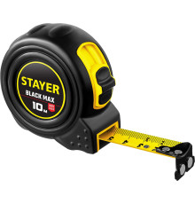 STAYER BlackMax, 10 м х 25 мм, рулетка с двумя фиксаторами, Professional (3410-010)