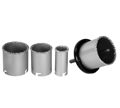 KRAFTOOL 4 шт, d 33, 53, 67, 73 мм, L 55 мм, карбид-вольфрамовая крошка, набор кольцевых коронок (3340) купить  в Сочи