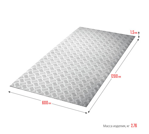 ЗУБР Квинтет, 600 х 1200 х 1.5 мм, алюминиевый рифленый лист, Профессионал (53830) купить  в Сочи