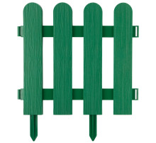 GRINDA Штакетник, 29 х 224 см, зеленый, 7 секций, декоративный забор (422209-G)