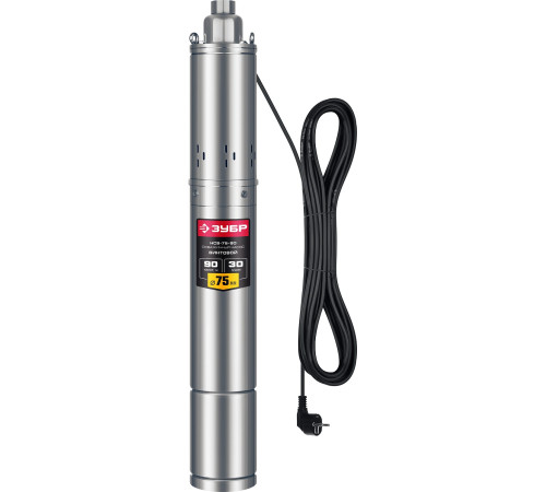 ЗУБР 550 Вт, 90 м напор, скважинный насос винтовой, корпус из нержавеющей стали (НСВ-75-90) купить  в Сочи ЗУБР 550 Вт, 90 м напор, скважинный насос винтовой, корпус из нержавеющей стали (НСВ-75-90) купить  в Сочи