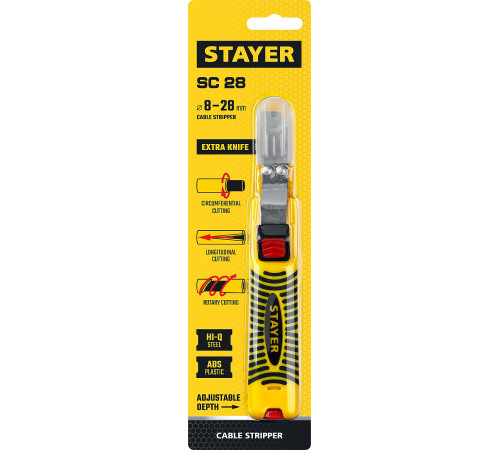 STAYER SC-28, 8 -2 8 мм, стриппер для снятия изоляции кабелей (2-45303) купить в Сочи STAYER SC-28, 8 -2 8 мм, стриппер для снятия изоляции кабелей (2-45303) купить в Сочи